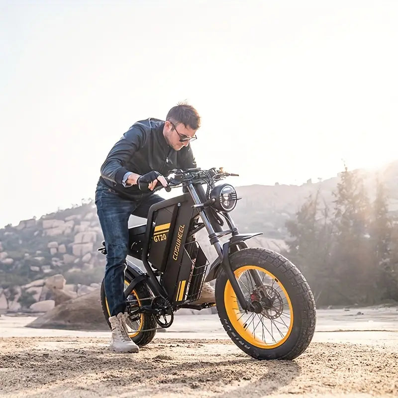 Bicicleta eléctrica para adultos Bicicleta de cross eléctrica con batería extraíble de 48 V/25 Ah, motocicleta eléctrica GT20 con 7 velocidades, bicicleta de montaña eléctrica todoterreno con neumáticos gruesos de 20 pulgadas y 4.0