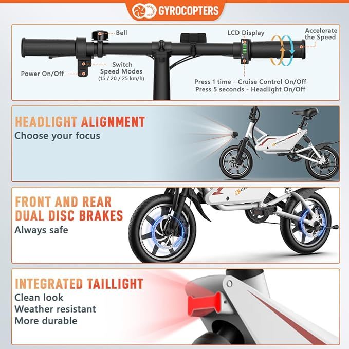 Frost Electric Bike for Adults/Teens 13+ | UL2849 Safe Folding Ebike 350W Brushless Motor | 14-inch Tires Compact Bike | 36V Speed up to 25kmph/15.5mph Long Range PAS up to 60km/37milesFrost Electric Bike for Adults/Teens 13+